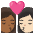 Kiss Woman Woman Medium Dark Skin Tone Light Skin Tone Emoji from Noto Emoji Set