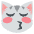 Kissing Cat Emoji from EmojiTwo Colors Set