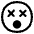 Knocked Out Face High Contrast Emoji from Fluent Emoji High Contrast Set