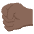 Left Facing Fist Dark Skin Tone Emoji from EmojiTwo Colors Set