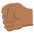 Left Facing Fist Medium Dark Skin Tone Emoji from EmojiTwo Colors Set