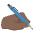 Left Handed Dark Skin Tone Emoji from EmojiTwo Colors Set