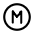 Letter M Circle Icon from Mynaui Line Set