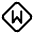 Letter W Diamond Icon from Mynaui Line Set