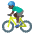 Man Biking Dark Skin Tone Emoji from Noto Emoji Set