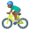 Man Biking Medium Dark Skin Tone Emoji from Noto Emoji Set