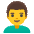 Man Curly Hair Emoji from Noto Emoji Set