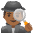 Man Detective Medium Dark Skin Tone Emoji from Noto Emoji Set