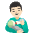 Man Feeding Baby Light Skin Tone Emoji from Noto Emoji Set