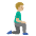 Man Kneeling Facing Right Medium Light Skin Tone Emoji from Noto Emoji Set