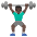 Man Lifting Weights Dark Skin Tone Emoji from Noto Emoji Set