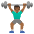Man Lifting Weights Medium Dark Skin Tone Emoji from Noto Emoji Set