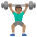 Man Lifting Weights Medium Skin Tone Emoji from Noto Emoji Set