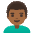 Man Medium Dark Skin Tone Curly Hair Emoji from Noto Emoji Set