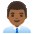 Man Office Worker Medium Dark Skin Tone Emoji from Noto Emoji Set