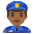 Man Police Officer Medium Dark Skin Tone Emoji from Noto Emoji Set