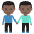 Men Holding Hands Dark Skin Tone Emoji from EmojiTwo Colors Set