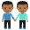 Men Holding Hands Medium Dark Skin Tone Emoji from EmojiTwo Colors Set
