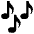 Musical Notes Emoji from EmojiTwo Black Set