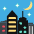 Night With Stars Emoji from EmojiTwo Colors Set