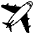 North East Facing Airplane Emoji from EmojiTwo Black Set