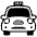 Oncoming Taxi Emoji from EmojiTwo Black Set