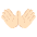 Open Hands Light Skin Tone Emoji from EmojiTwo Colors Set