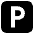 P Button Emoji from EmojiTwo Black Set