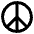 Peace Symbol Emoji from EmojiTwo Black Set
