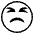 Persevering Face Emoji from EmojiTwo Black Set
