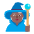 Person Mage Flat Medium Dark Emoji from Fluent Emoji Flat Set