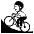 Person Mountain Biking Emoji from EmojiTwo Black Set
