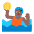 Person Playing Water Polo Flat Medium Dark Emoji from Fluent Emoji Flat Set