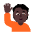 Person Raising Hand Flat Dark Emoji from Fluent Emoji Flat Set