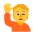 Person Raising Hand Flat Default Emoji from Fluent Emoji Flat Set