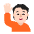 Person Raising Hand Flat Light Emoji from Fluent Emoji Flat Set