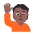 Person Raising Hand Flat Medium Dark Emoji from Fluent Emoji Flat Set