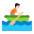 Person Rowing Boat Flat Light Emoji from Fluent Emoji Flat Set