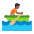 Person Rowing Boat Flat Medium Dark Emoji from Fluent Emoji Flat Set