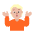Person Shrugging Flat Medium Light Emoji from Fluent Emoji Flat Set