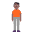 Person Standing Flat Medium Dark Emoji from Fluent Emoji Flat Set