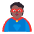 Person Superhero Flat Medium Dark Emoji from Fluent Emoji Flat Set