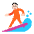 Person Surfing Flat Light Emoji from Fluent Emoji Flat Set