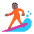 Person Surfing Flat Medium Dark Emoji from Fluent Emoji Flat Set