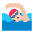 Person Swimming Flat Light Emoji from Fluent Emoji Flat Set