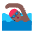 Person Swimming Flat Medium Dark Emoji from Fluent Emoji Flat Set