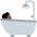 Person Taking Bath Dark Skin Tone Emoji from Twemoji Set