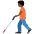 Person With White Cane Dark Skin Tone Emoji from Twemoji Set
