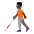 Person With White Cane Flat Dark Emoji from Fluent Emoji Flat Set