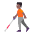 Person With White Cane Flat Medium Dark Emoji from Fluent Emoji Flat Set